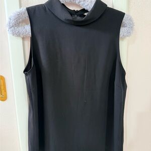 Sleeveless Black Mock Neck Top